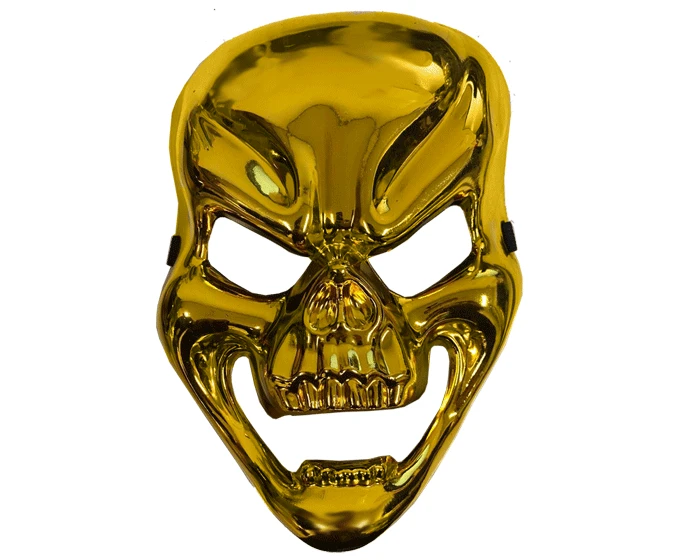 Angry Skull Head Masker Goud 3 Angry Skull Head Masker Goud