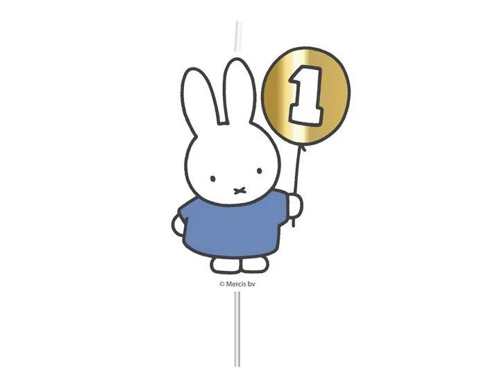 Nijntje Kaars 1 Jaar Blauw