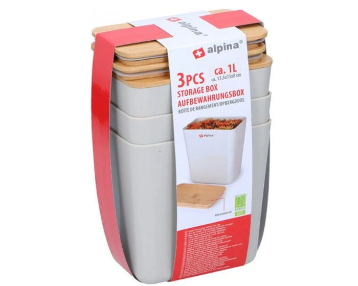 Alpina Opbergdoos Met Bamboedeksel (3st)
