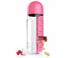Waterfles Met Pillendoos Roze