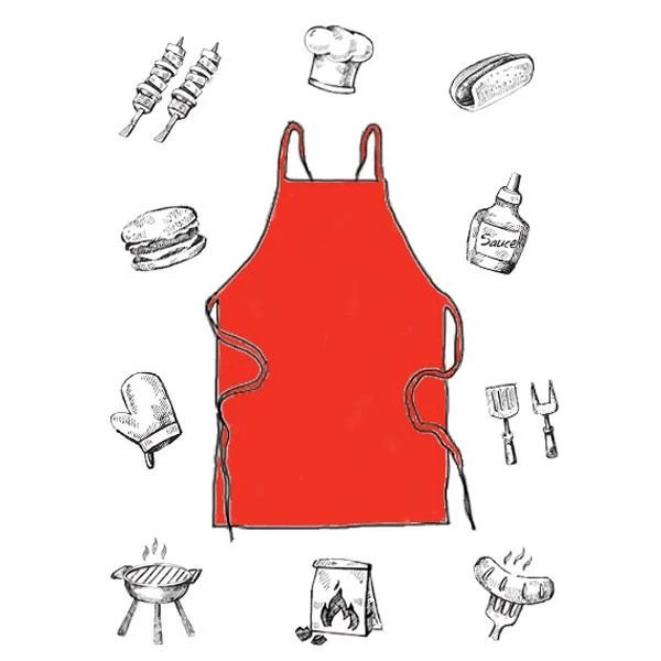 Wegwerp Schort Rood (3st)