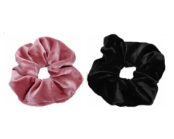 Scrunchie Haarelastiek Roze & Zwart (2st)