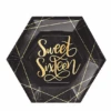 Bordjes Sweet Sixteen Zwart/Goud (10st)