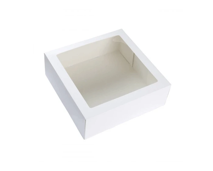 Taartdoos Met Venster Wit 26x26x12cm (2st)