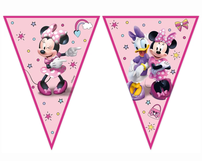 Papieren Vlaggenlijn Minnie Mouse (2,3m)