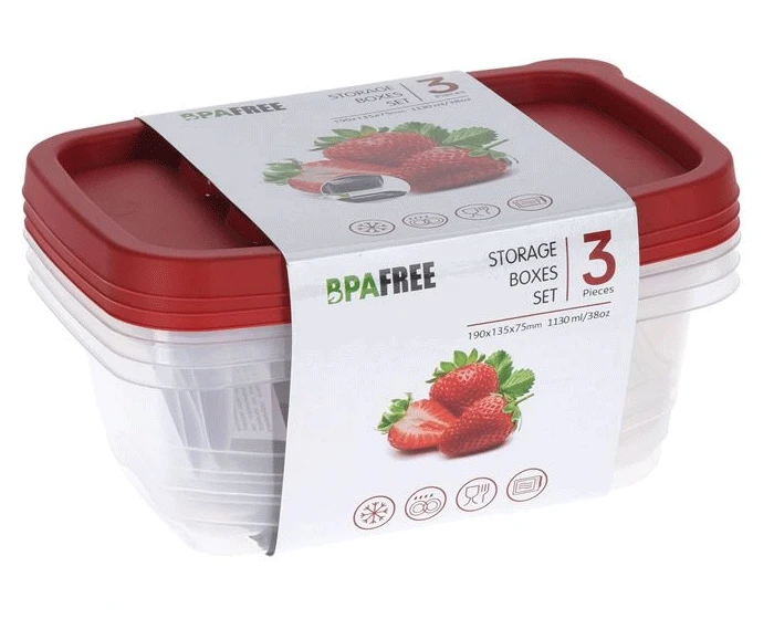 Voorraaddoosset Rood 1130ml (3st)