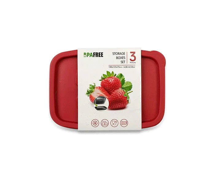 Voorraaddoosset Rood 1130ml (3st) - Afbeelding 3