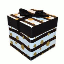 Cadeaudoos Dots Zwart & Goud (15x15x15cm)