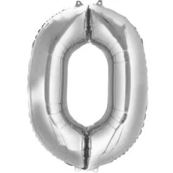 Folieballon 0 Zilver (43cm)